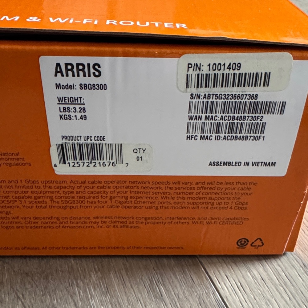 Arris SURF Cable Modem & Wi-Fi Router - Picture 2 of 3